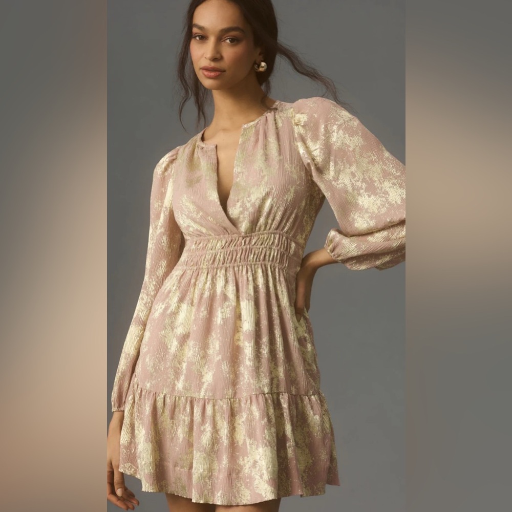 Anthropologie The Long-Sleeve Somerset Mini Dress size small